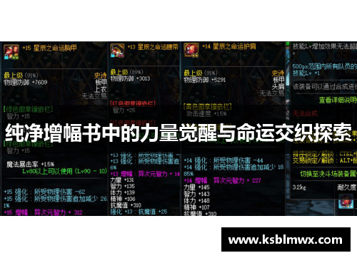 纯净增幅书中的力量觉醒与命运交织探索